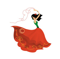Dessin vectoriel flamenco